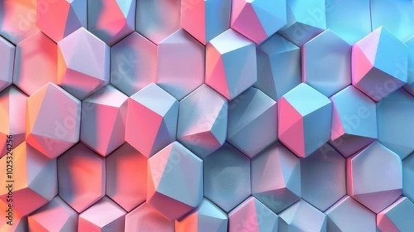 Fototapeta Ultra-sharp geometric pattern, overlapping hexagonal shapes, subtle gradient,