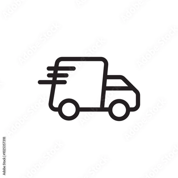 Fototapeta Fast shipping delivery icon Vector set outline