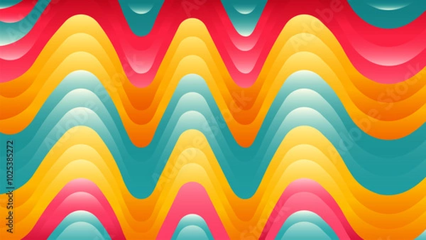 Obraz Wave Abstract Background Full Color Vector