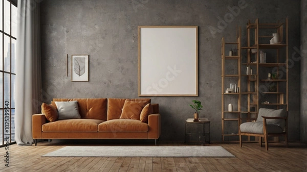 Fototapeta Modern living room interior 3d render. Living room interior design.