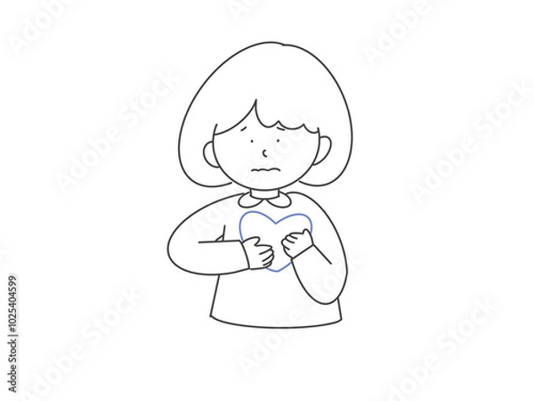 Obraz 心　不安　女の子