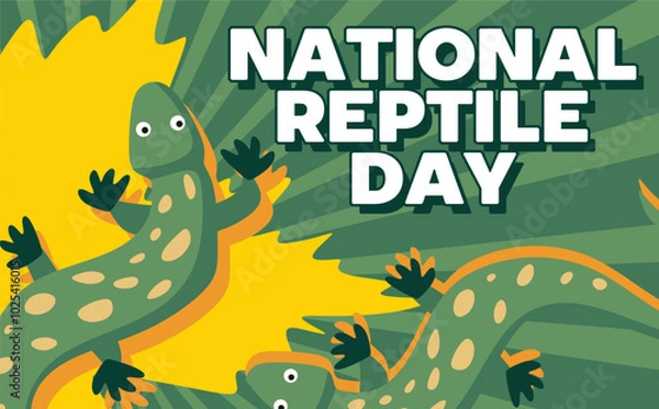 Fototapeta national reptile day with some reptiles