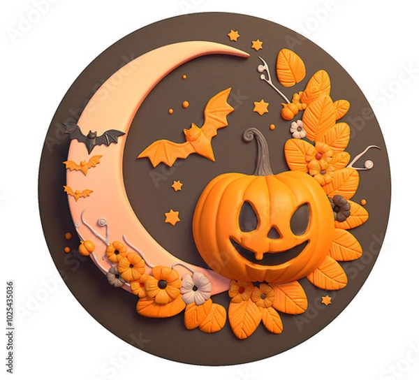 Obraz Halloween decorations on a white background 3d-rendering