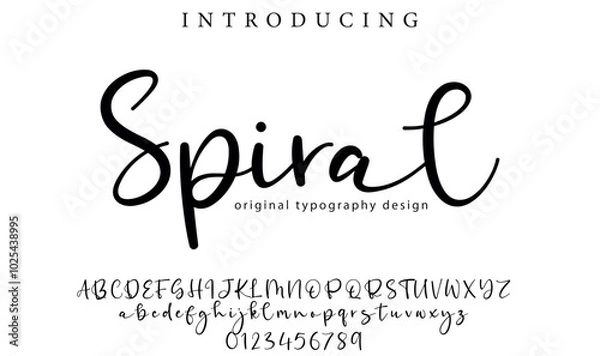 Fototapeta Spiral Font Stylish brush painted an uppercase vector letters, alphabet, typeface