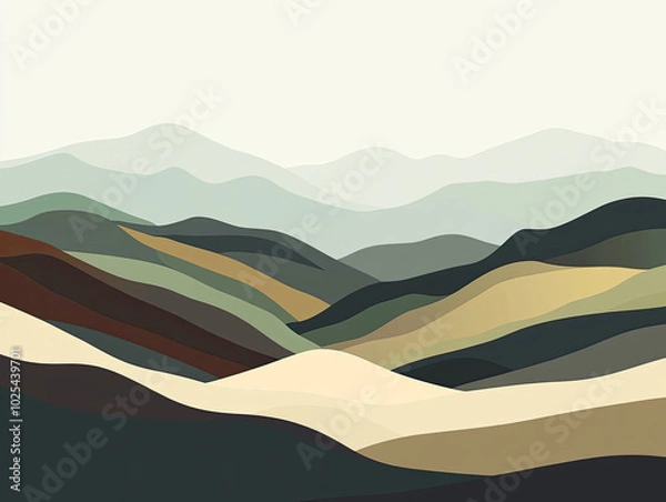 Obraz Abstract Mountain Landscape Background with Gradient Colors, Ideal for Nature-Inspired Designs