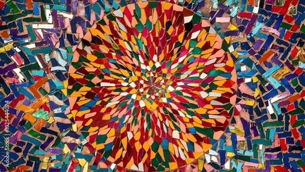 Obraz Colorful background with mosaic lines, geometric pattern