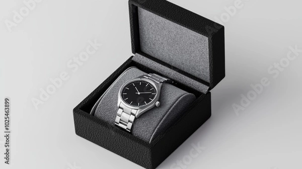 Obraz Elegant Silver Watch in a Gift Box