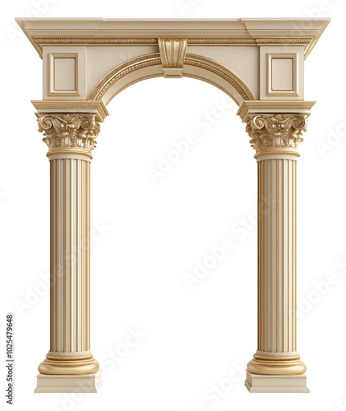 Fototapeta Roman Gold Columns with arch
