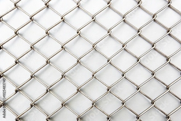 Fototapeta minimalist metal mesh background on white