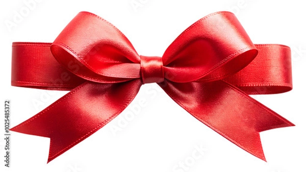 Fototapeta Beautiful red ribbon transparent background.