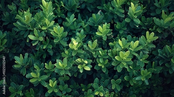 Obraz Lush Green Foliage Texture - Nature Background