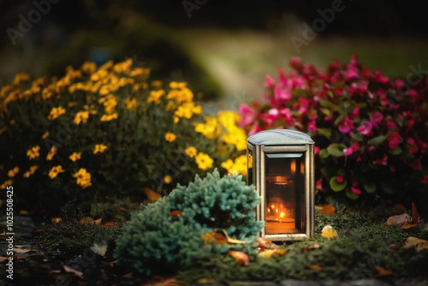 Fototapeta Eine Grablaterne