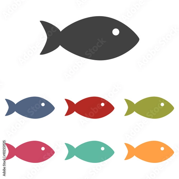 Obraz Zestaw ikon ryb