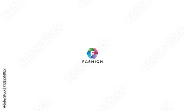 Obraz Hexagon shape letter f creative shape design logo 