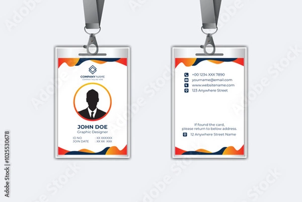 Fototapeta Id card template with photo abstract style