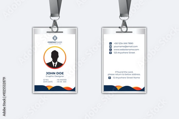Fototapeta Id card template with photo abstract style