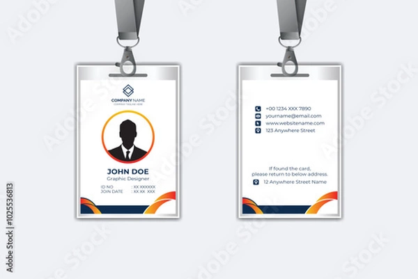 Fototapeta Id card template with photo abstract style