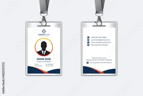 Fototapeta Id card template with photo abstract style