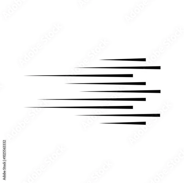 Fototapeta Horizontal speed lines for comic books. Manga, anime graphic speed striped texture. Horizontal fast motion lines for comic books. Vector illustration