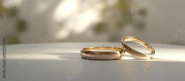Fototapeta Softly lit 3D ring mock-up, blank with a simple yet elegant base.