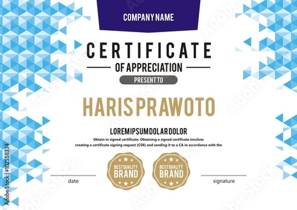 Fototapeta Simple Certificate Template