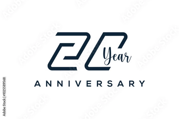 Obraz Anniversary 20 year logo vector design
