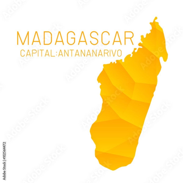Fototapeta Madagascar map geometric texture background
