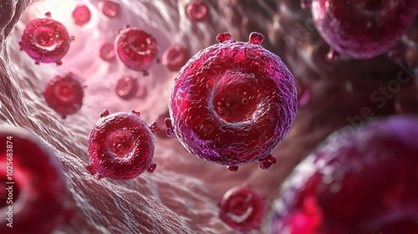 Obraz Illustration of Inflammatory Cytokines in Action