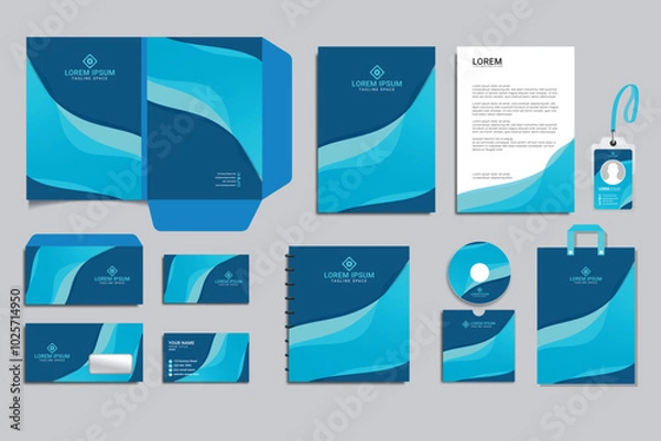Obraz collection of professional stationery template for business presentation vector