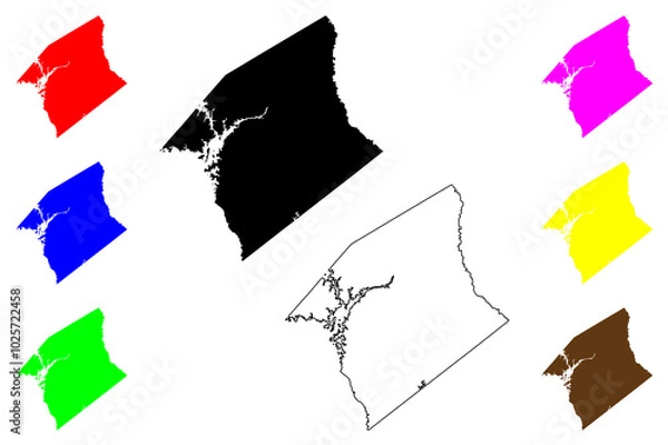 Fototapeta Anderson County, State of South Carolina (U.S. county, United States of America, USA, U.S., US) map vector illustration, scribble sketch Anderson map