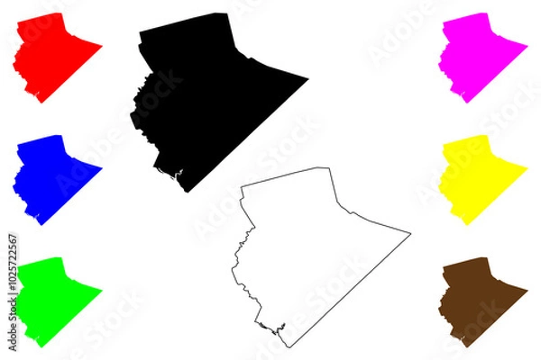 Fototapeta Edgefield County, State of South Carolina (U.S. county, United States of America, USA, U.S., US) map vector illustration, scribble sketch Edgefield map