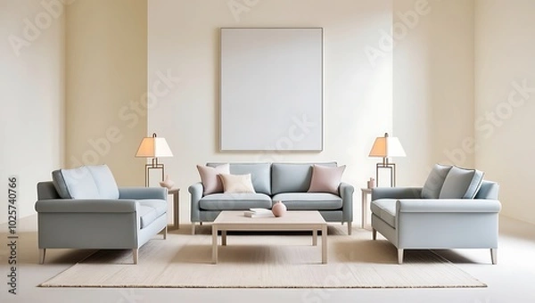 Obraz Modern Living Room Interior With modern Sofa, Architectural Visualization. 3D rendering.