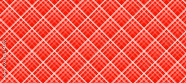 Obraz Red and white diagonal plaid background