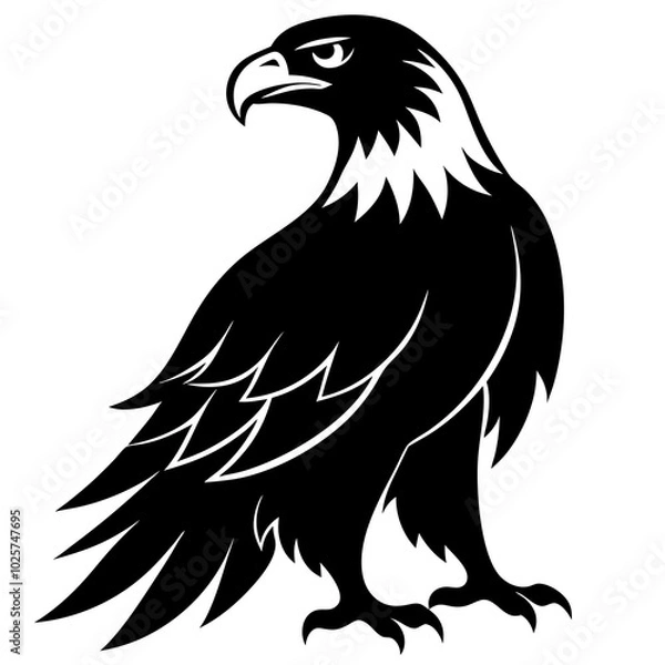 Obraz eagle silhouette isolated on white