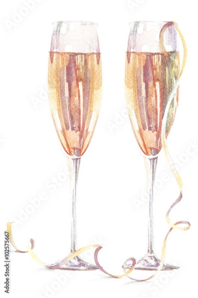 Fototapeta glasses of champagne