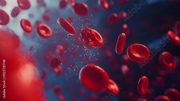 Obraz Glucose Molecules Interacting with Blood Cells