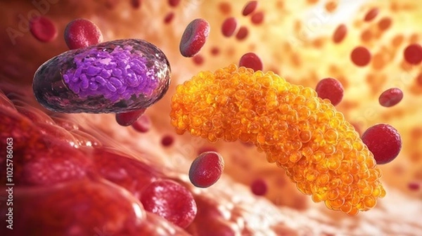 Obraz Illustration of Glucose Toxicity in Pancreatic Cells