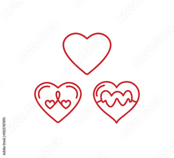 Fototapeta hearts isolated on white