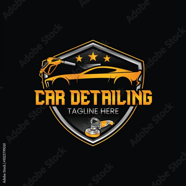 Obraz auto detailing services logo design template