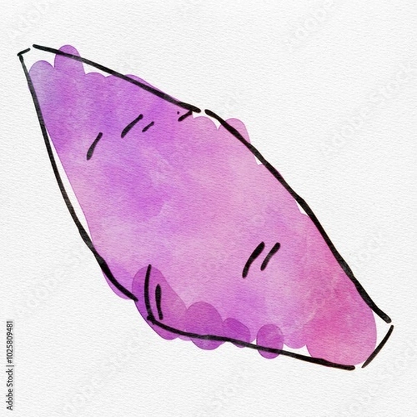 Obraz 水彩 秋を彩る、さつまいものおしゃれな手描きイラスト