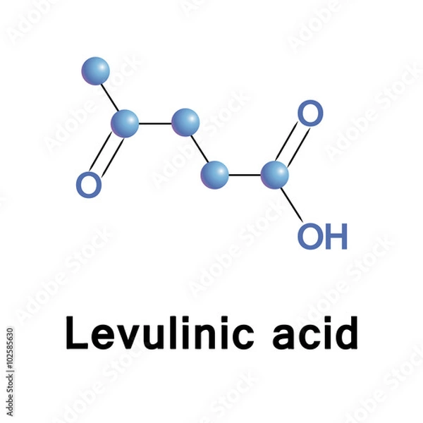 Fototapeta Molecule of levulinic acid 