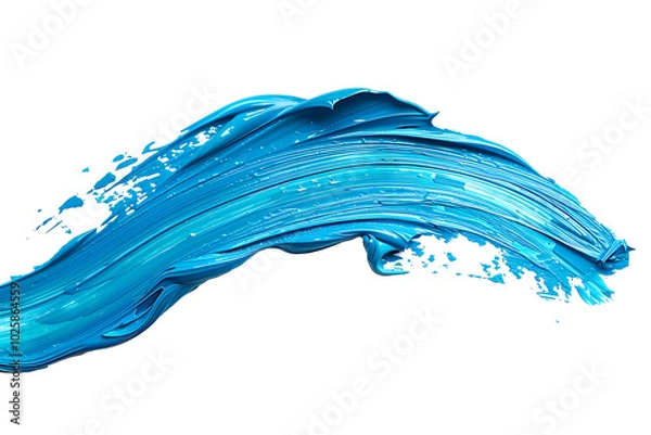 Fototapeta blue colored pain stroke isolated on transparent background