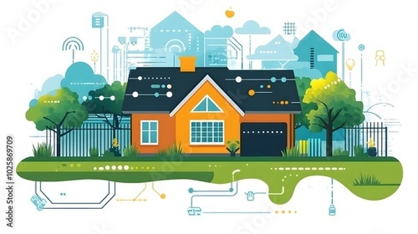 Fototapeta Smart Thermostat Optimizing Home Energy Efficiency with Intelligent Automation