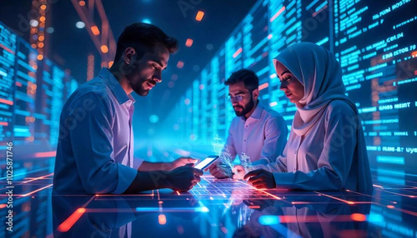 Obraz Futuristic Tech Team Collaboration