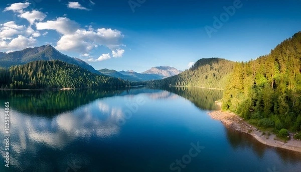 Fototapeta The horizon blends seamlessly with the sky, creating harmony.  