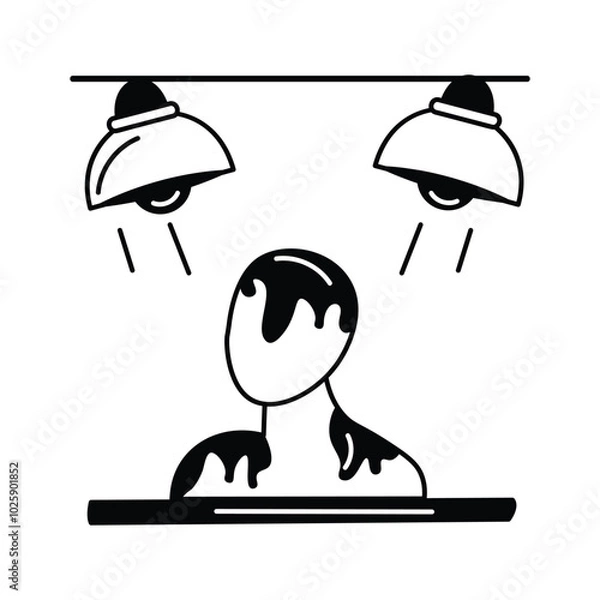 Fototapeta Gallery spotlights focusing on a featured art piece in a display