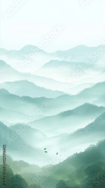 Obraz landscape with mountains and clouds