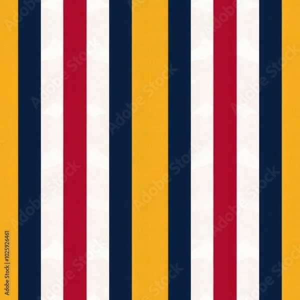 Fototapeta A vibrant striped pattern featuring red, blue, yellow, and white vertical lines for a bold, modern aesthetic.