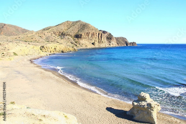 Fototapeta plage dans le parc naturel de Cabo de Gata