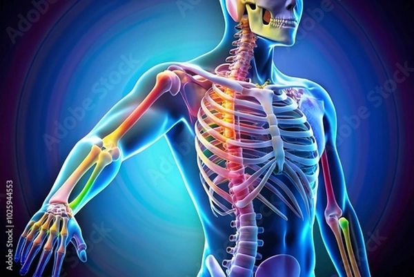 Fototapeta Detailed Elbow Anatomy Illustration for Educational Purposes - Explore Joint Structure and Function